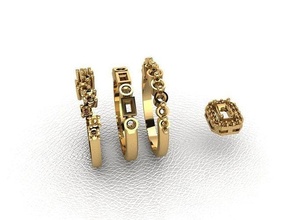 ring 76 gold fashion beauty diamond wedding jewel jewellery jewelry engagem rings 3d print model - Mito3D
