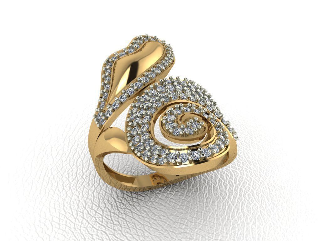 bague 77 or mode beauté diamant mariage bijou bijoux engagem anneaux 3D print model - Mito3D