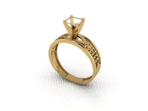 ring 77 gold fashion beauty diamond wedding jewel jewellery jewelry engagem rings 3d print model - Mito3D