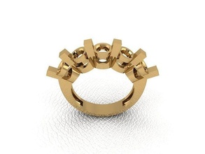 Ring 77 Gold Mode Schönheit Diamant Hochzeit Juwel Schmuck Anhänger Verlobungsring Ehe Platin druckbar Engagement Silber Feier 3d print model - Mito3D