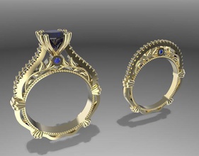 bague 77 de fiançailles bande bijoux l'anneau 3d imprimable modèle l'engagement la or d'argent gem pierre le diamant mode les anneaux 3d print model - Mito3D