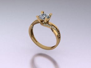 ring 78 gold mode sterling druckbar schönheit diamant hochzeit engagement juwel schmuck silber kleidung solitär platin brillant ringe 3d print model - Mito3D