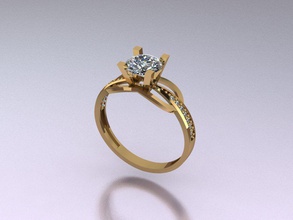 anel 79 m ouro moda esterlina imprimível beleza diamante casamento noivado jóia jóias prata solitário cafajeste joalheria engagem argolas 3d print model - Mito3D
