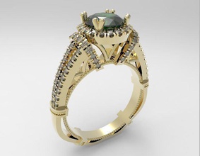 ring 79 Schmuck 3d bedruckbar ist Modell gold Silber gem diamond exklusiv original Ringe 3d print model - Mito3D