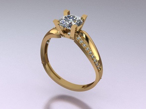 anel de 80 m jóias ouro da forma sterling printable moda beleza diamante casamento o engajamento jóia solitaire vestuário cad engagem noivado solitair anéis 3d print model - Mito3D