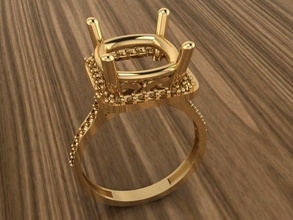 anillo 8 oro aureola compromiso moda belleza diamante boda joya joyería brillante bronce antiguo amor imprimible estatua libra esterlina anillos 3d print model - Mito3D