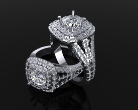 bague 8 bijoux luxe élégant gemme or argent mariage diamant boucle d'oreille bracelet colliers pendentif rhinocéros beauté mode conception goujat bijou anneaux 3d print model - Mito3D