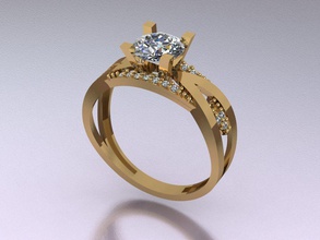 ring 82 m Schmuck gold Mode-ring sterling bedruckbar ist Mode-Schönheit Diamant-ring Hochzeit engagement Juwel solitaire Bekleidung engagem cad diamond solitair Ringe 3d print model - Mito3D