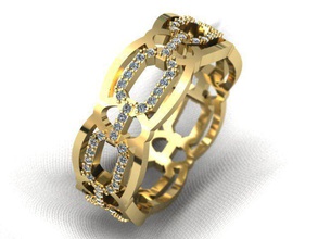 bague 8422 bijoux conception diamant engagement gemme or bijou platine imprimable luxe mode beauté argent femme anneaux 3d print model - Mito3D