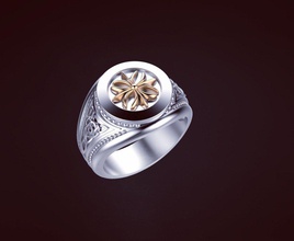 anillo de 85 la joyería plata oro imprimible patrón lily blanco estilo gótico los ciclistas joya anillos 3d print model - Mito3D
