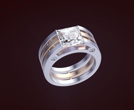 anillo de 86 signet gem diamante imprimible la plata moda los hombres sterling joya piedra joyería anillos 3d print model - Mito3D