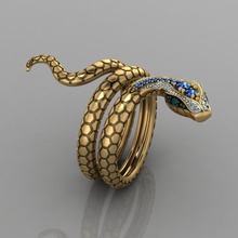 snake ring 0087 jewelry gold silver gem fashion printable jewellery rings 3d print model - Mito3D