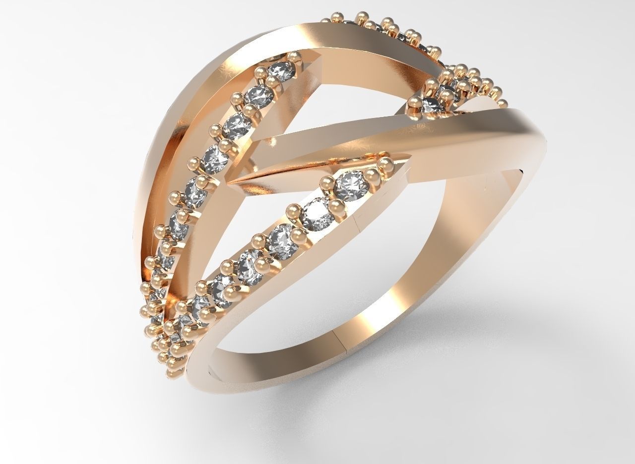 ring 88 stl jewelry rings jewel jewellery gem gems gemstone gemstones diamond diamonds brilliant gold 3D print model - Mito3D