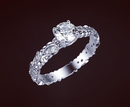 squillare 90 nozze calcolo gemma stampabile diamante brillante oro argento gioielleria vintag diamant gioiello cad anelli 3d print model - Mito3D