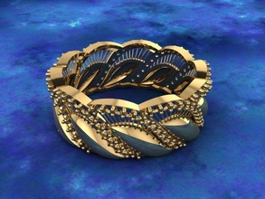 ring 90 gold fashion beauty diamond wedding jewel jewellery jewelry elegant silver printable drape cad fabric textile cloth shirt rings 3d print model - Mito3D