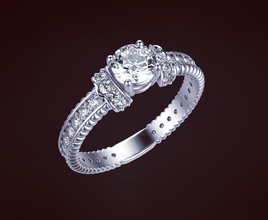 squillare 91 nozze calcolo gemma brillante moda bellezza diamante stampabile argento oro gioielleria vintag diamant cad gioiello anelli 3d print model - Mito3D