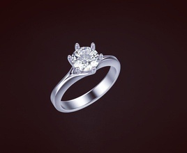 ring 92 jewelry stone printable apparel platinum gem silver diamond prototyping brilliant rings 3d print model - Mito3D
