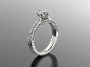 anillo 9 diamante compromiso oro piedras dedo fiesta blanco joyería joya anillos 3d print model - Mito3D