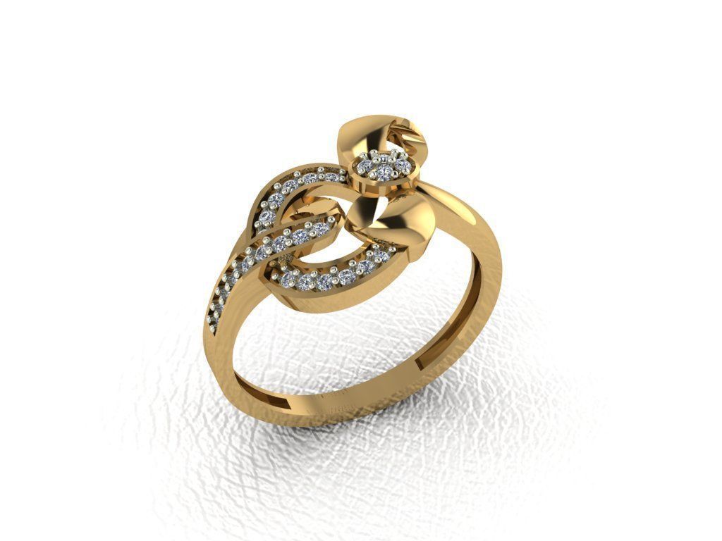 bague 94 or mode beauté diamant mariage bijou bijoux engagem anneaux 3D print model - Mito3D