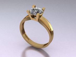 anneau de 94 mètres bijoux or l'anneau mode la livre sterling imprimable beauté bague en diamant mariage l'engagement d'impression joyau d'argent le platine collier solitaire l'impression doigt gem les anneaux 3d print model - Mito3D