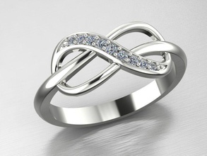 ring 9 infinity diamonds gold silver finger jewelery diamond pendant bracelet sergi suspension bracket jewelry rings 3d print model - Mito3D