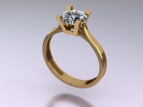 yüzük 96 m takı altın moda sterling yazdırılabilir güzellik elmas düğün yüzüğü nişan mücevher Gümüş solitaire baskı evlilik gem 3d print model - Mito3D