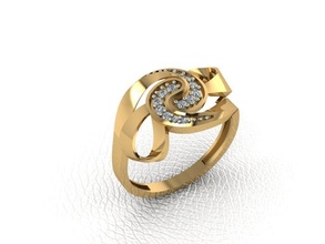 ring 97 gold fashion beauty diamond wedding jewel jewellery jewelry engagem rings 3d print model - Mito3D