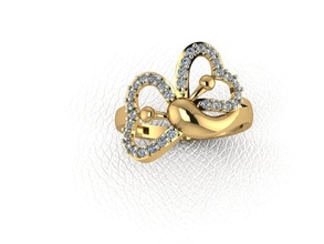 ring 99 gold fashion beauty diamond wedding jewel jewellery jewelry engagem rings 3d print model - Mito3D