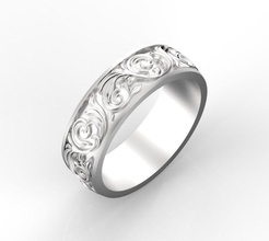 anillo de 9 la mitad joyería banda oro imprimible weddingring los anillos 3d print model - Mito3D
