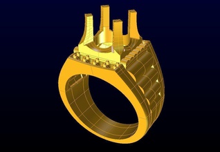 ring-a2081 Schmuck gold design Kunst Mode-ring bedruckbar ist symbol ring 3dprint modern Ringe 3d print model - Mito3D