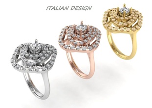 ring afc 01 jewelry jewel gold gem diamond precious platinum wedding rings 3d print model - Mito3D