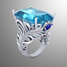 squillare ak 3 gioielleria prezioso argento diamante gioiello fidanzamento moderno moda lusso zaffiro grande gemma oro stampabile 3d anelli 3d print model - Mito3D