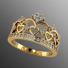 ring akr 11 rings jewelry gold silver diamond jewel jewellery printable fashion brilliant crown gem 3d print model - Mito3D