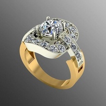 anillo akr 15 joyería joya precioso oro plata diamante Moda anillos 3d 3d print model - Mito3D