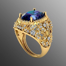 squillare akr 24 3d anelli gioielleria oro argento diamante gemma gioiello stampabile fidanzamento moda brillante zaffiro 3d print model - Mito3D