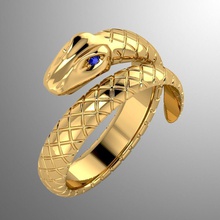 ring akr 2 jewelry gold silver diamond jewel jewellery fashion golden snake solitaire modern rings 3d print model - Mito3D