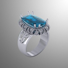 bague akr 6 bijoux précieux or l'accessoire de l'engagement l'anneau d'argent joyau imprimable en diamant anneau mode fiançailles grosse perle gem 3d d'anneau saphir les anneaux 3d print model - Mito3D