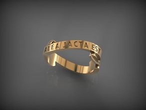 bague alea jacta est bijoux de l'anneau joyau vêtements or d'argent les anneaux la sagesse 3d print model - Mito3D