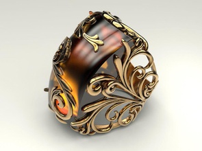 ring amber jewelry print 3dprinted jewellery printable rings design jewel golden fashion printabl printing gold other prototyping silver women 3d print model - Mito3D