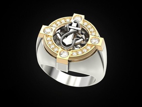 anillo de anclaje 2 la joyería el ancla impresión 3dprinted imprimible los anillos diseño joya oro moda printabl otros creación prototipos plata 3d print model - Mito3D