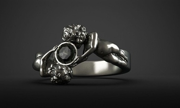 anello angeli gioiello gemma oro argento la decorazione gioielliere di stampa cnc bigiotteria croce bambini gioielli anelli 3d print model - Mito3D