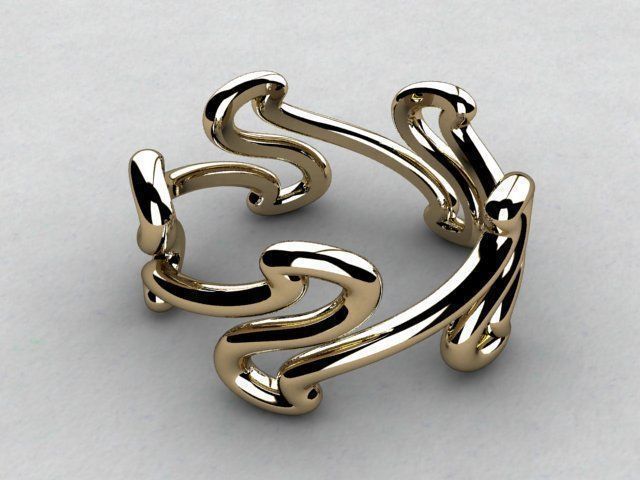 ring array jewelry diamond gold jewellery gems makerschallenge rings 3D print model - Mito3D