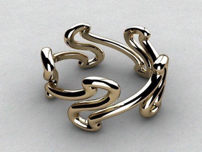 ring array jewelry diamond gold jewellery gems makerschallenge rings 3d print model - Mito3D