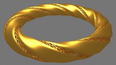 ring art gold abstract printable wedding ornate 3d print model - Mito3D