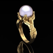 anel atlantes jóias ouro de prata jóia printable o engajamento gem sterling pérola moda beleza diamante da forma atlant anéis 3d print model - Mito3D