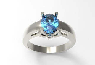 ring azure sea stl diamond diamonds gems gemstone gemstones gold jewel jewellery jewelry jewels rings silver 3d print model - Mito3D