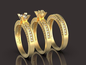 anel de volta o noivado ouro prata jóias printable diamante jóia engajamento sterling platina da forma jaber brilhantes engagem casamento anéis 3d print model - Mito3D
