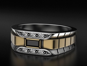 bague baguette couleurs métal 529 Imprimé 3D conception mode or d'or bijou bijoux impression imprimable prototypage anneaux argent 3d print model - Mito3D