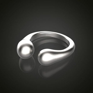 Ring Bälle abstrakt Design Silber druckbar leuchtenden Kunst geometrisch gestalten Gold Schmuck Juwel Aluminium Ringe 3d print model - Mito3D