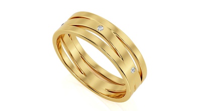 anel de banda r ba 0026 jóias brilhantes pingente eua o canadá a europa engajamento casamento 14k design moda prata ouro jóia curvas brinco printable anéis 3d print model - Mito3D